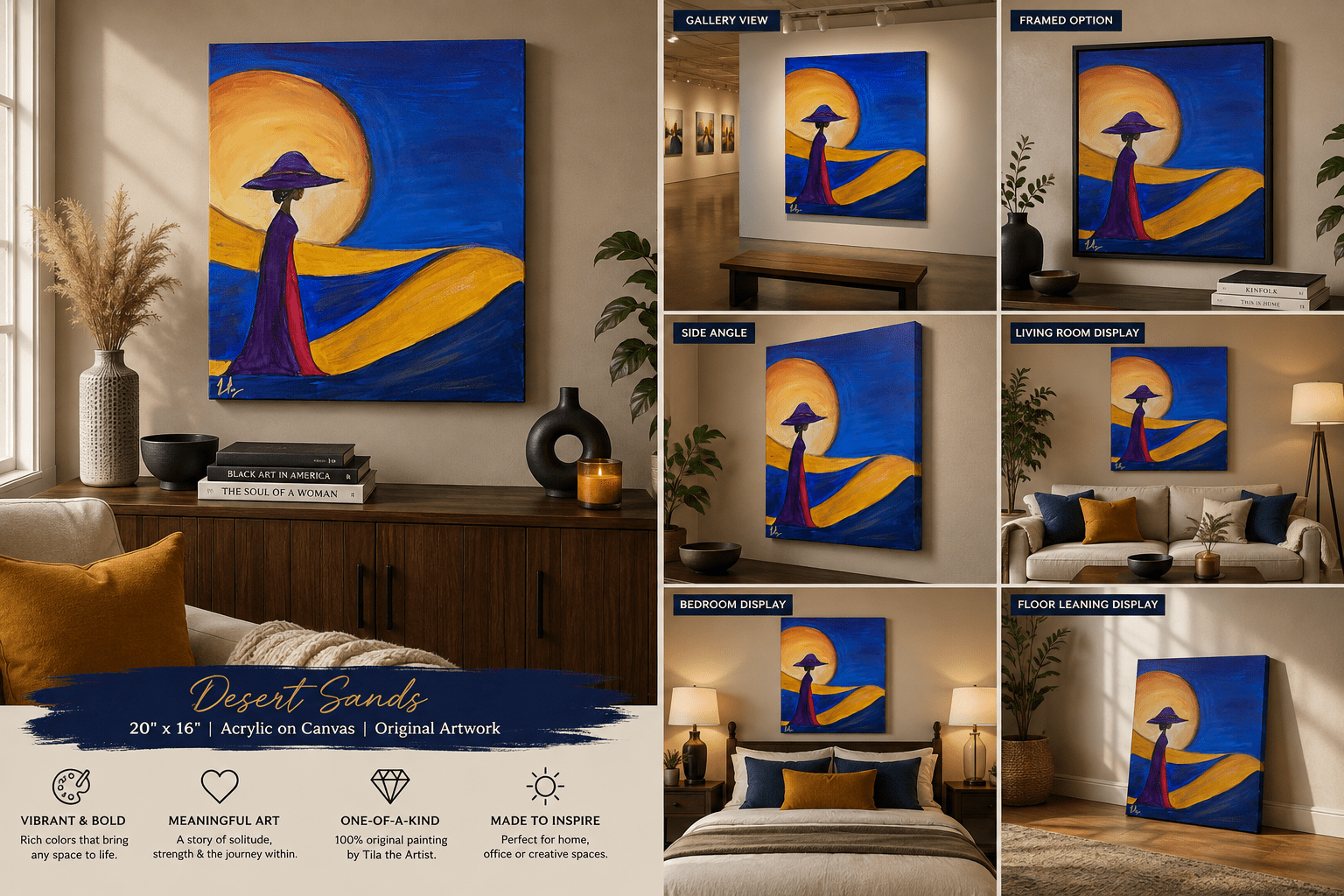 Desert Sands — Original Acrylic Painting | 20" x 16" | Wandering Woman Series