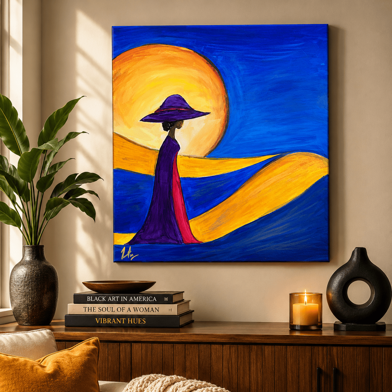 Desert Sands — Original Acrylic Painting | 20" x 16" | Wandering Woman Series - Image 2
