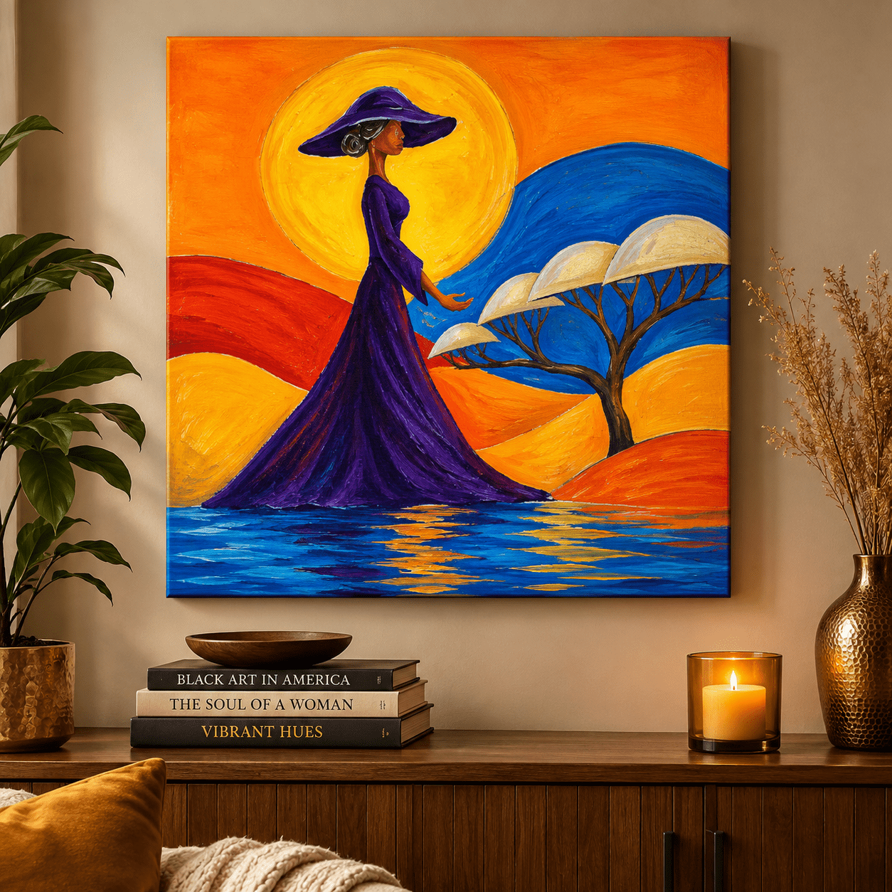 Walking on Water — Original Acrylic Painting | 20" x 20" | Wandering Woman Series